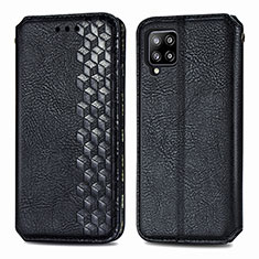 Funda de Cuero Cartera con Soporte Carcasa S01D para Samsung Galaxy A42 5G Negro