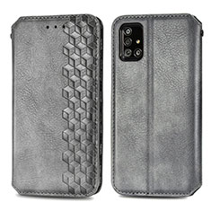 Funda de Cuero Cartera con Soporte Carcasa S01D para Samsung Galaxy A51 5G Gris