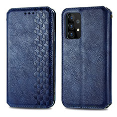 Funda de Cuero Cartera con Soporte Carcasa S01D para Samsung Galaxy A52 5G Azul