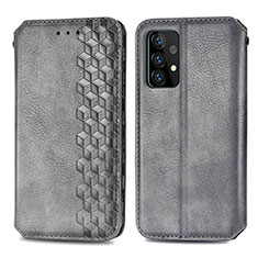 Funda de Cuero Cartera con Soporte Carcasa S01D para Samsung Galaxy A52 5G Gris