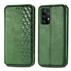 Funda de Cuero Cartera con Soporte Carcasa S01D para Samsung Galaxy A52 5G Verde