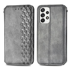 Funda de Cuero Cartera con Soporte Carcasa S01D para Samsung Galaxy A53 5G Gris