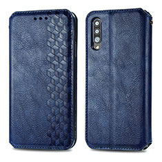 Funda de Cuero Cartera con Soporte Carcasa S01D para Samsung Galaxy A70 Azul