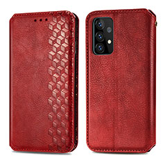 Funda de Cuero Cartera con Soporte Carcasa S01D para Samsung Galaxy A72 5G Rojo