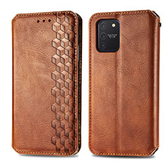 Funda de Cuero Cartera con Soporte Carcasa S01D para Samsung Galaxy A91 Marron