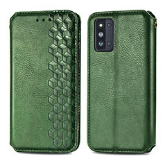 Funda de Cuero Cartera con Soporte Carcasa S01D para Samsung Galaxy F52 5G Verde