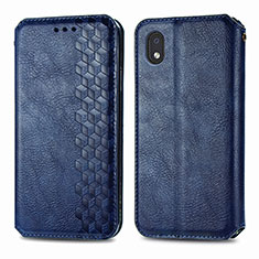 Funda de Cuero Cartera con Soporte Carcasa S01D para Samsung Galaxy M01 Core Azul