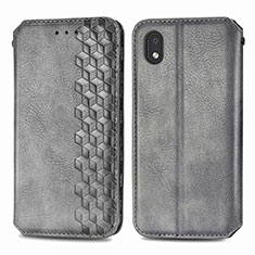 Funda de Cuero Cartera con Soporte Carcasa S01D para Samsung Galaxy M01 Core Gris