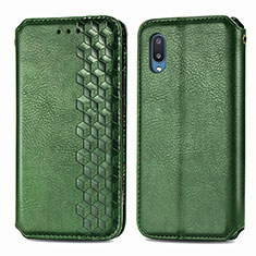 Funda de Cuero Cartera con Soporte Carcasa S01D para Samsung Galaxy M02 Verde