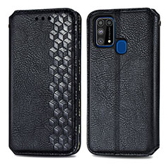 Funda de Cuero Cartera con Soporte Carcasa S01D para Samsung Galaxy M21s Negro