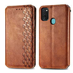 Funda de Cuero Cartera con Soporte Carcasa S01D para Samsung Galaxy M30s Marron