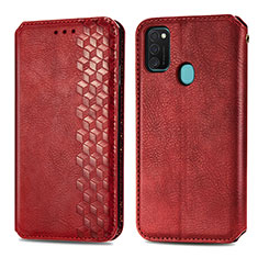 Funda de Cuero Cartera con Soporte Carcasa S01D para Samsung Galaxy M30s Rojo