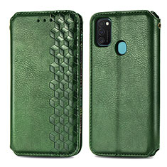 Funda de Cuero Cartera con Soporte Carcasa S01D para Samsung Galaxy M30s Verde