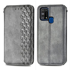 Funda de Cuero Cartera con Soporte Carcasa S01D para Samsung Galaxy M31 Gris