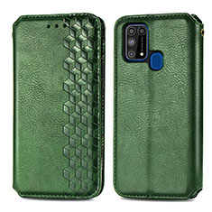 Funda de Cuero Cartera con Soporte Carcasa S01D para Samsung Galaxy M31 Prime Edition Verde