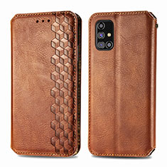 Funda de Cuero Cartera con Soporte Carcasa S01D para Samsung Galaxy M31s Marron