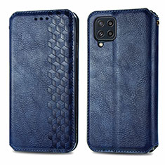 Funda de Cuero Cartera con Soporte Carcasa S01D para Samsung Galaxy M32 4G Azul