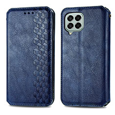 Funda de Cuero Cartera con Soporte Carcasa S01D para Samsung Galaxy M33 5G Azul