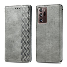 Funda de Cuero Cartera con Soporte Carcasa S01D para Samsung Galaxy Note 20 Ultra 5G Gris