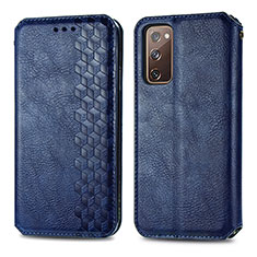 Funda de Cuero Cartera con Soporte Carcasa S01D para Samsung Galaxy S20 FE 4G Azul