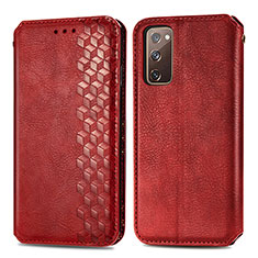 Funda de Cuero Cartera con Soporte Carcasa S01D para Samsung Galaxy S20 Lite 5G Rojo