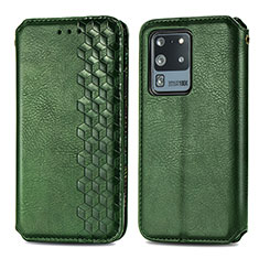 Funda de Cuero Cartera con Soporte Carcasa S01D para Samsung Galaxy S20 Ultra 5G Verde