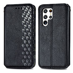 Funda de Cuero Cartera con Soporte Carcasa S01D para Samsung Galaxy S21 Ultra 5G Negro