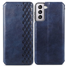 Funda de Cuero Cartera con Soporte Carcasa S01D para Samsung Galaxy S22 5G Azul