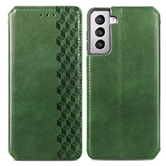 Funda de Cuero Cartera con Soporte Carcasa S01D para Samsung Galaxy S24 5G Verde