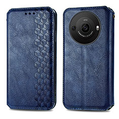 Funda de Cuero Cartera con Soporte Carcasa S01D para Sharp Aquos R8 Pro Azul