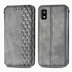 Funda de Cuero Cartera con Soporte Carcasa S01D para Sharp Aquos wish3 Gris