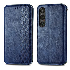 Funda de Cuero Cartera con Soporte Carcasa S01D para Sony Xperia 1 V Azul