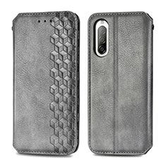 Funda de Cuero Cartera con Soporte Carcasa S01D para Sony Xperia 10 II Gris