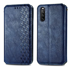 Funda de Cuero Cartera con Soporte Carcasa S01D para Sony Xperia 10 III Lite Azul