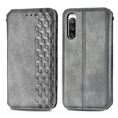 Funda de Cuero Cartera con Soporte Carcasa S01D para Sony Xperia 10 IV Gris