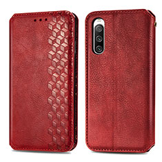 Funda de Cuero Cartera con Soporte Carcasa S01D para Sony Xperia 10 IV SO-52C Rojo