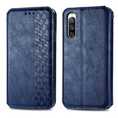 Funda de Cuero Cartera con Soporte Carcasa S01D para Sony Xperia 10 IV SOG07 Azul