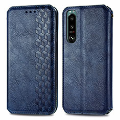 Funda de Cuero Cartera con Soporte Carcasa S01D para Sony Xperia 5 III Azul