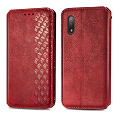 Funda de Cuero Cartera con Soporte Carcasa S01D para Sony Xperia Ace II SO-41B Rojo