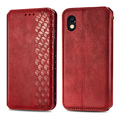 Funda de Cuero Cartera con Soporte Carcasa S01D para Sony Xperia Ace III SO-53C Rojo