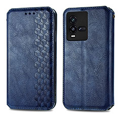 Funda de Cuero Cartera con Soporte Carcasa S01D para Vivo iQOO 9T 5G Azul