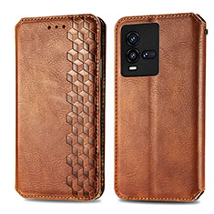 Funda de Cuero Cartera con Soporte Carcasa S01D para Vivo iQOO 9T 5G Marron