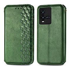 Funda de Cuero Cartera con Soporte Carcasa S01D para Vivo iQOO 9T 5G Verde