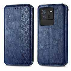 Funda de Cuero Cartera con Soporte Carcasa S01D para Vivo iQOO Neo6 5G Azul