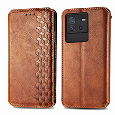 Funda de Cuero Cartera con Soporte Carcasa S01D para Vivo iQOO Neo6 5G Marron