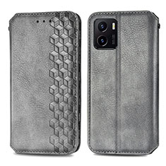 Funda de Cuero Cartera con Soporte Carcasa S01D para Vivo iQOO U5x Gris