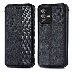 Funda de Cuero Cartera con Soporte Carcasa S01D para Vivo V23 5G Negro