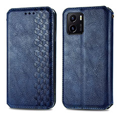 Funda de Cuero Cartera con Soporte Carcasa S01D para Vivo Y15A Azul