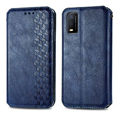 Funda de Cuero Cartera con Soporte Carcasa S01D para Vivo Y3s (2021) Azul