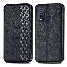 Funda de Cuero Cartera con Soporte Carcasa S01D para Vivo Y50 Negro